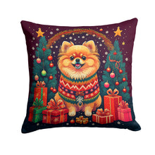 Load image into Gallery viewer, Pomeranian Christmas Throw Pillow - 14x14 Decorative Pillow – Art for Your Home &amp; Patio