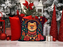 Load image into Gallery viewer, Pomeranian Christmas Fabric Decorative Pillow