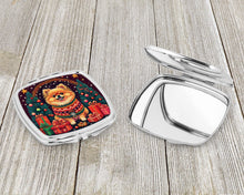 Load image into Gallery viewer, Pomeranian Christmas Compact Mirror – Stylish Purse Mirror with Artistic Covers