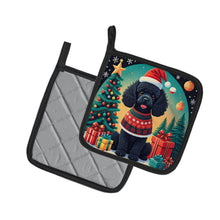 Load image into Gallery viewer, Black Toy Poodle Christmas Pot Holders - Set of 2 Decorative Kitchen Helpers | Made in the USA