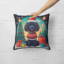Load image into Gallery viewer, Black Toy Poodle Christmas Throw Pillow - 14x14 Decorative Pillow – Art for Your Home &amp; Patio