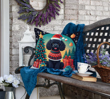 Load image into Gallery viewer, Black Toy Poodle Christmas Fabric Decorative Pillow