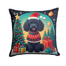 Load image into Gallery viewer, Black Toy Poodle Christmas Fabric Decorative Pillow