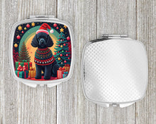 Load image into Gallery viewer, Black  Poodle Christmas Compact Mirror – Stylish Purse Mirror with Artistic Covers