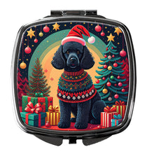 Load image into Gallery viewer, Black  Poodle Christmas Compact Mirror – Stylish Purse Mirror with Artistic Covers