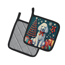 Load image into Gallery viewer, White Poodle Christmas Pot Holders - Set of 2 Decorative Kitchen Helpers | Made in the USA