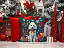Load image into Gallery viewer, White Poodle Christmas Fabric Decorative Pillow