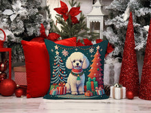 Load image into Gallery viewer, White Toy Poodle Christmas Throw Pillow - 14x14 Decorative Pillow – Art for Your Home &amp; Patio