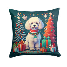 Load image into Gallery viewer, White Toy Poodle Christmas Fabric Decorative Pillow