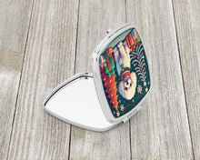 Load image into Gallery viewer, White Toy Poodle Christmas Compact Mirror – Stylish Purse Mirror with Artistic Covers