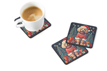 Load image into Gallery viewer, Apricot Toy Poodle Christmas Coasters - Set of 4 Lightweight Foam, Absorbent Drink Coasters