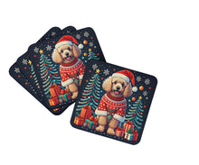 Load image into Gallery viewer, Apricot Toy Poodle Christmas Coasters - Set of 4 Lightweight Foam, Absorbent Drink Coasters