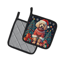 Load image into Gallery viewer, Apricot Toy Poodle Christmas Pot Holders - Set of 2 Decorative Kitchen Helpers | Made in the USA