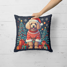 Load image into Gallery viewer, Apricot Toy Poodle Christmas Throw Pillow - 14x14 Decorative Pillow – Art for Your Home &amp; Patio