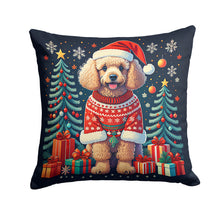 Load image into Gallery viewer, Apricot Toy Poodle Christmas Throw Pillow - 14x14 Decorative Pillow – Art for Your Home &amp; Patio