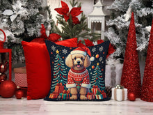 Load image into Gallery viewer, Apricot Toy Poodle Christmas Fabric Decorative Pillow