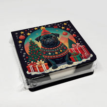 Load image into Gallery viewer, Black Pug Christmas PU Leather Note Paper Holder
