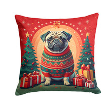 Load image into Gallery viewer, Fawn Pug Christmas Throw Pillow - 14x14 Decorative Pillow – Art for Your Home &amp; Patio