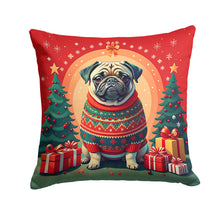 Load image into Gallery viewer, Fawn Pug Christmas Fabric Decorative Pillow