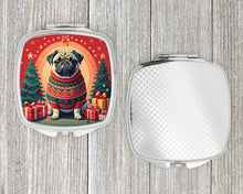 Load image into Gallery viewer, Fawn Pug Christmas Compact Mirror – Stylish Purse Mirror with Artistic Covers