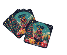 Load image into Gallery viewer, Rottweiler Christmas Coasters - Set of 4 Lightweight Foam, Absorbent Drink Coasters