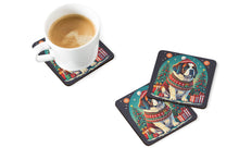 Load image into Gallery viewer, Saint Bernard Christmas Coasters - Set of 4 Lightweight Foam, Absorbent Drink Coasters