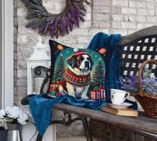 Load image into Gallery viewer, Saint Bernard Christmas Fabric Decorative Pillow