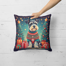 Load image into Gallery viewer, Schnauzer Christmas Throw Pillow - 14x14 Decorative Pillow – Art for Your Home &amp; Patio
