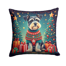 Load image into Gallery viewer, Schnauzer Christmas Throw Pillow - 14x14 Decorative Pillow – Art for Your Home &amp; Patio