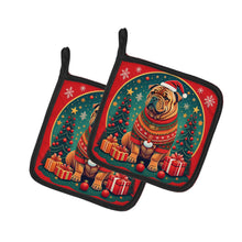 Load image into Gallery viewer, Shar Pei Christmas Pot Holders - Set of 2 Decorative Kitchen Helpers | Made in the USA