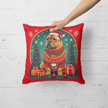 Load image into Gallery viewer, Shar Pei Christmas Throw Pillow - 14x14 Decorative Pillow – Art for Your Home &amp; Patio