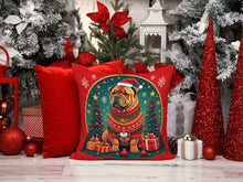 Load image into Gallery viewer, Shar Pei Christmas Throw Pillow - 14x14 Decorative Pillow – Art for Your Home &amp; Patio