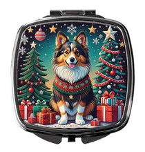 Load image into Gallery viewer, Sheltie Christmas Compact Mirror – Stylish Purse Mirror with Artistic Covers