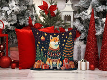 Load image into Gallery viewer, Shiba Inu Christmas Throw Pillow - 14x14 Decorative Pillow – Art for Your Home &amp; Patio