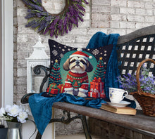 Load image into Gallery viewer, Shih Tzu Christmas Fabric Decorative Pillow