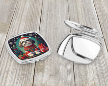 Load image into Gallery viewer, Shih Tzu Christmas Compact Mirror – Stylish Purse Mirror with Artistic Covers