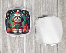 Load image into Gallery viewer, Shih Tzu Christmas Compact Mirror – Stylish Purse Mirror with Artistic Covers