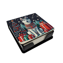 Load image into Gallery viewer, Siberian Husky Christmas PU Leather Note Paper Holder