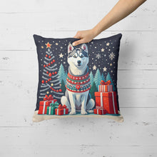 Load image into Gallery viewer, Siberian Husky Christmas Throw Pillow - 14x14 Decorative Pillow – Art for Your Home &amp; Patio