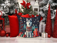 Load image into Gallery viewer, Siberian Husky Christmas Throw Pillow - 14x14 Decorative Pillow – Art for Your Home &amp; Patio