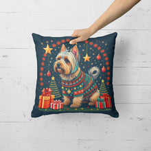Load image into Gallery viewer, Silky Terrier Christmas Throw Pillow - 14x14 Decorative Pillow – Art for Your Home &amp; Patio