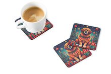 Load image into Gallery viewer, Tibetan Mastiff Christmas Coasters - Set of 4 Lightweight Foam, Absorbent Drink Coasters
