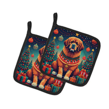 Load image into Gallery viewer, Tibetan Mastiff Christmas Pot Holders - Set of 2 Decorative Kitchen Helpers | Made in the USA