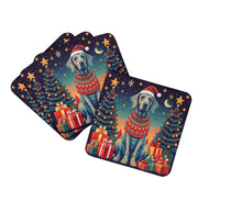Load image into Gallery viewer, Weimaraner Christmas Coasters - Set of 4 Lightweight Foam, Absorbent Drink Coasters