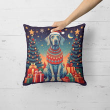 Load image into Gallery viewer, Weimaraner Christmas Throw Pillow - 14x14 Decorative Pillow – Art for Your Home &amp; Patio