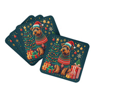 Load image into Gallery viewer, Welsh Terrier Christmas Coasters - Set of 4 Lightweight Foam, Absorbent Drink Coasters