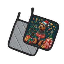 Load image into Gallery viewer, Welsh Terrier Christmas Pot Holders - Set of 2 Decorative Kitchen Helpers | Made in the USA