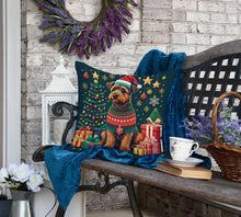 Load image into Gallery viewer, Welsh Terrier Christmas Fabric Decorative Pillow