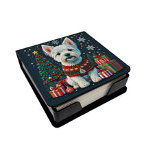 Load image into Gallery viewer, Westie Christmas PU Leather Note Paper Holder