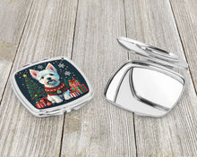 Load image into Gallery viewer, Westie Christmas Compact Mirror – Stylish Purse Mirror with Artistic Covers